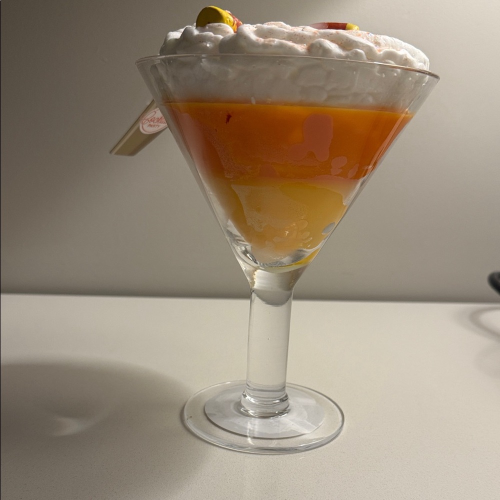 Candy corn Martini Candle NWT